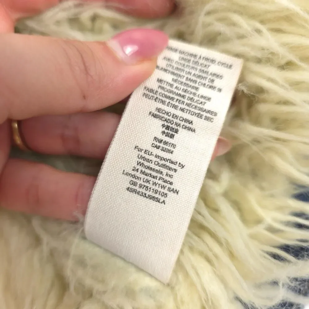 FREE PEOPLE Shaggy Fur Denim Trucker Jacket Festival Boho Indie Downtown Girl - Picture 13 of 13